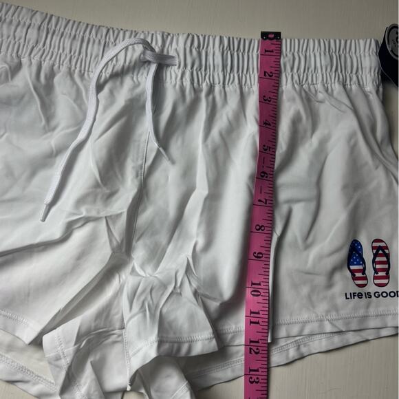 Life Is Good White Summer Style Drawstring American Flag Sandals Graphic Sz L - Picture 15 of 15
